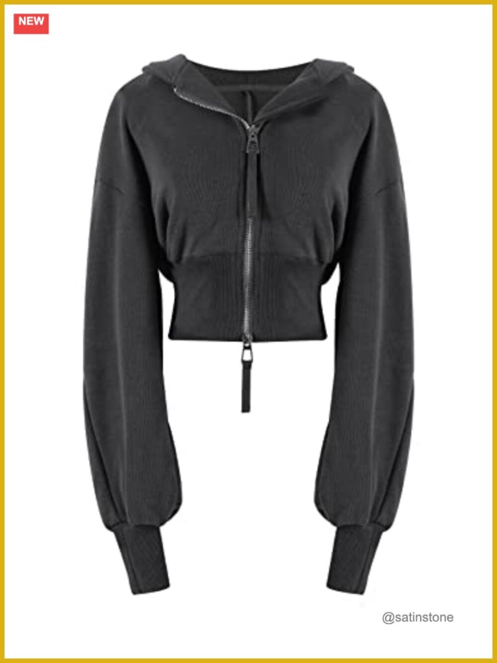 Cropped Zip Up Hoodie Women Long Sleeve Fashion Workout Jacket